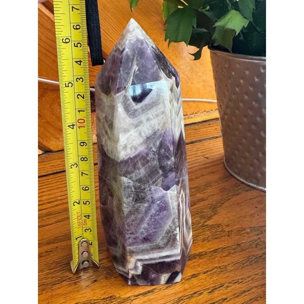 Chevron Amethyst Crystal Tower Polished Point 6–7 Inch - Picture 11 of 12